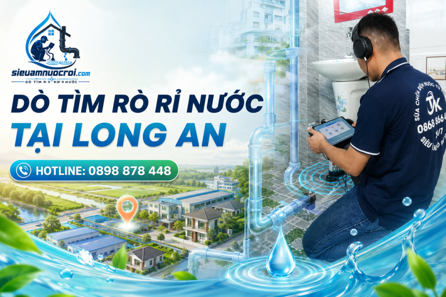 Dò tìm rò rỉ nước tạp Long An